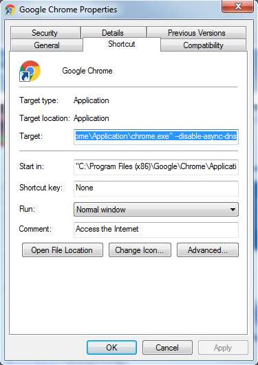 Ошибка dns google chrome