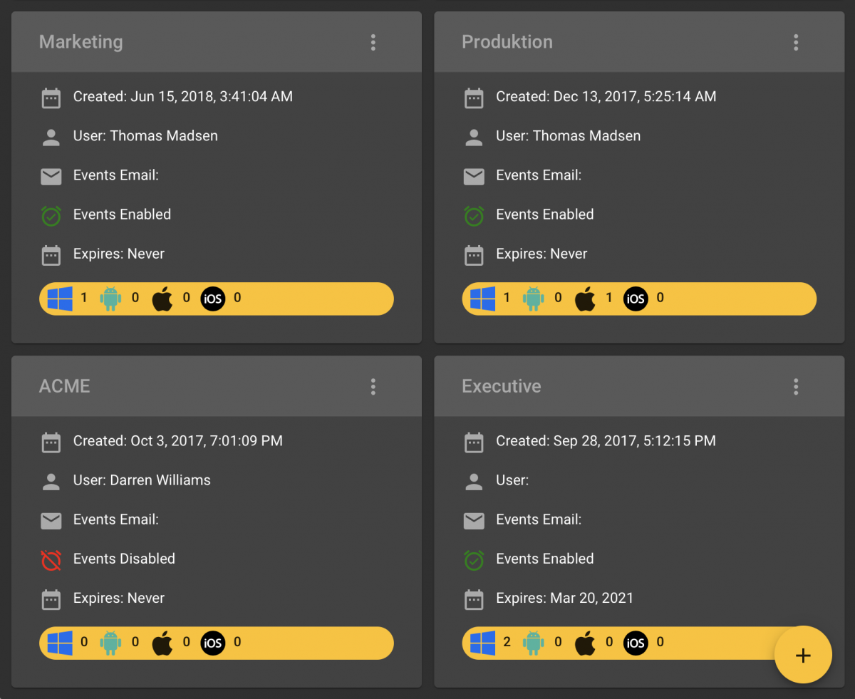 Iconografica rettangolare che raffigura la dashboard Blackfog MSP/MSSP PROVIDER