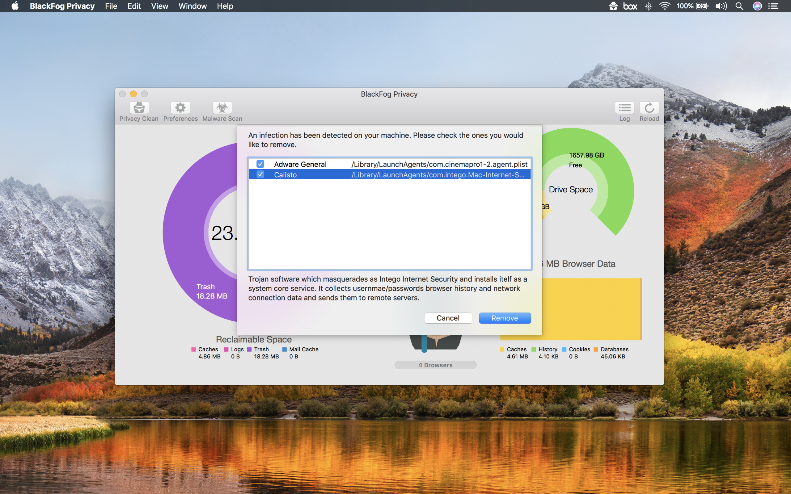 BlackFog Malware scan