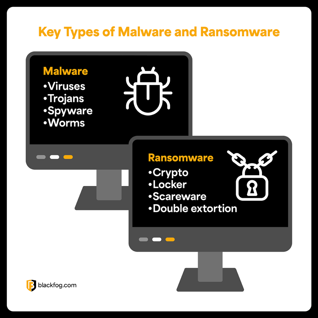 Key types of malware and ransomware